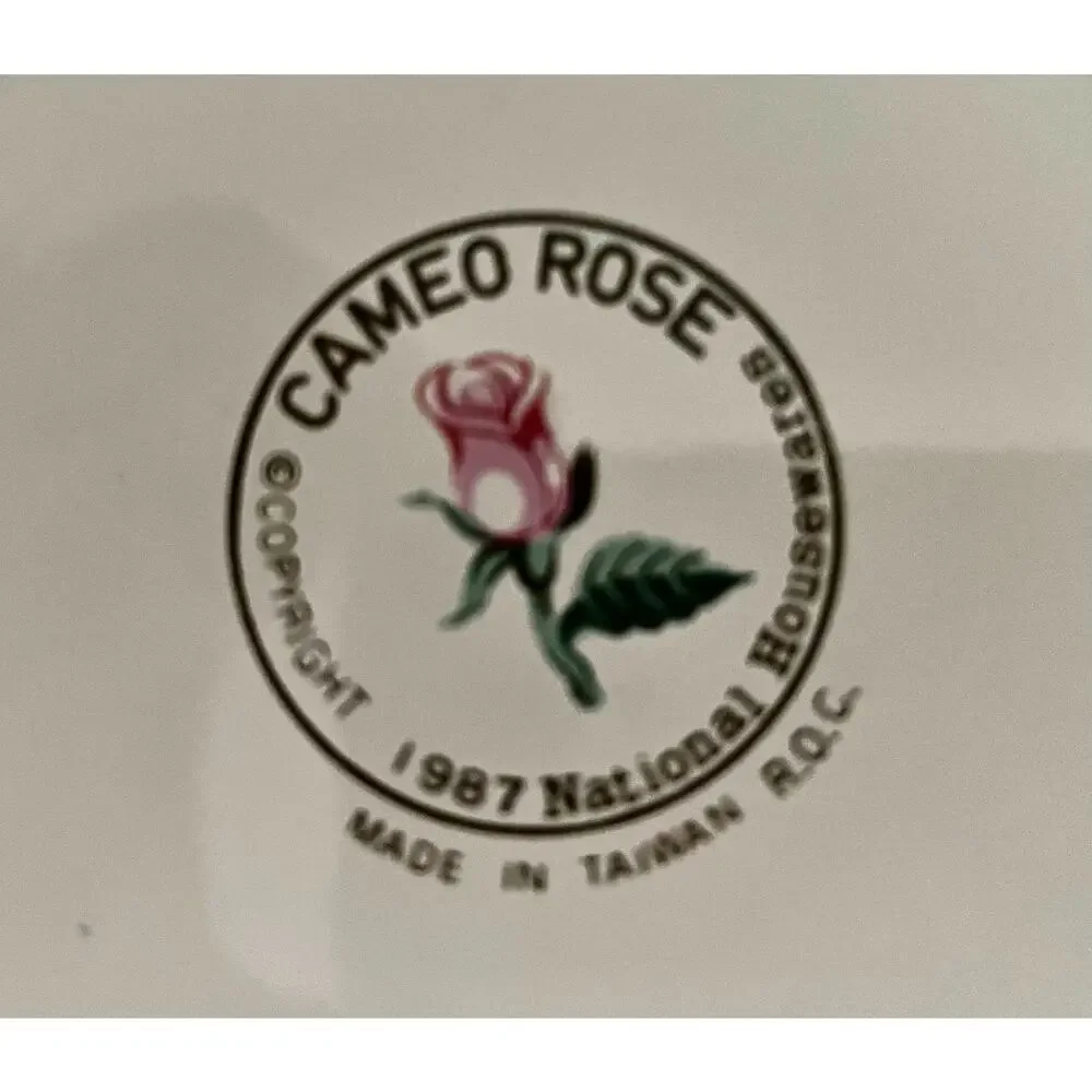 RARE: Vintage Cameo Rose by National Housewares 1987 Metal & Enamel Tea Kettle